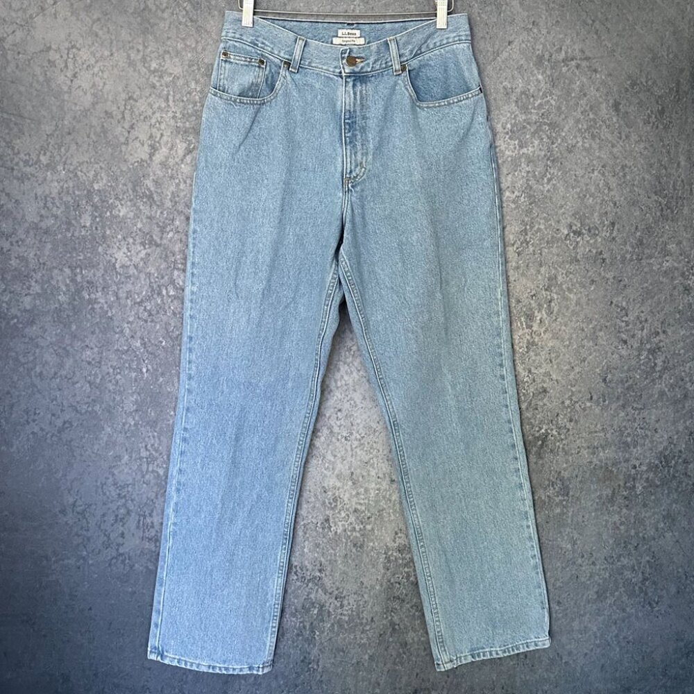 L L Bean Jeans, Original Fit, Pale Blue, Size 14, EUC